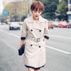Double Breasted Elbow Sleeve Trench Coat