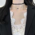 Layered Crochet Lace Choker As Shown In Figure - One Size