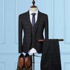 Set: Window Pane Blazer + Vest + Trousers