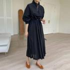 Pleated Maxi Anorak Dress