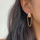Irregular Faux Crystal Chain Drop Earring