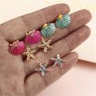 Shell Stud Earring 1 Pair - E0181 - Random Color - One Size