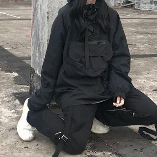 Hood Pullover Jacket Black - One Size