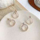 Rhinestone / Faux Pearl Hoop Dangle Earring