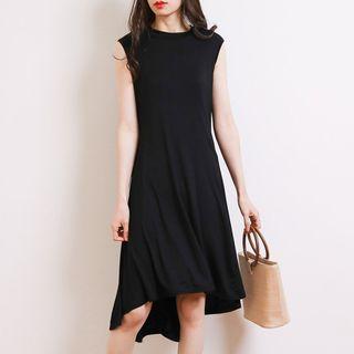 Plain Sleeveless High-low Dress
