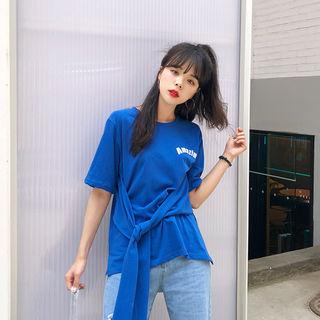 Knot-front Lettering T-shirt