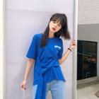 Knot-front Lettering T-shirt