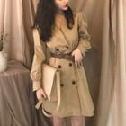 Double-breasted Long-sleeve Dress As Shown In Figure - One Size