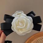 Floral Hair Claw 1 Pc - Black & White - One Size
