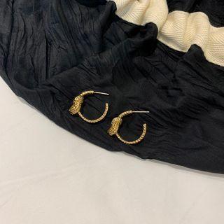 Alloy Knot Hoop Earring 1 Pair - S925 Sterling Silver - One Size