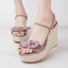 Ribbon Platform Wedge-heel Sandals