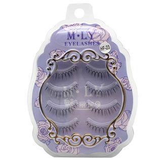 4-pair Set: False Eyelashes Black - One Size
