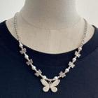 Butterfly Chain Necklace White - One Size