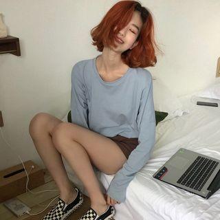 Letter Print Back Long Sleeve T-shirt
