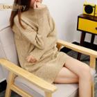 Mock Neck Long-sleeve Knit Dress