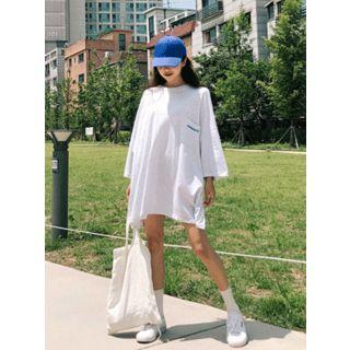Lettering Oversized Mini T-shirt Dress
