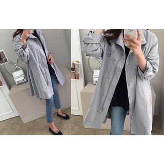 Zip-up Drawstring-waist Safari Jacket