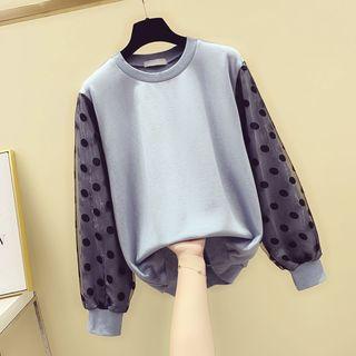 Dotted Mesh Panel Sweatshirt