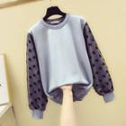 Dotted Mesh Panel Sweatshirt