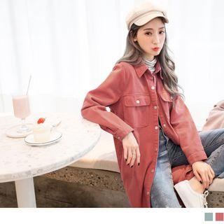 Buttoned Long Shirt Jacket