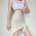 Asymmetrical Mini Skirt With Thigh-ring