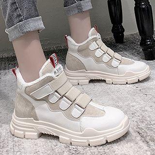 Adhesive Tab High-top Sneakers