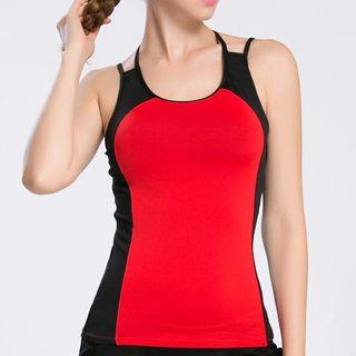 Cutout Colour Block Quick Dry Tank Top