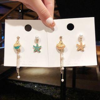 Non-matching Shell Drop Earring