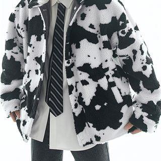 Two-tone Single-breasted Fleece Jacket