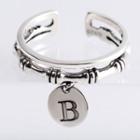 925 Sterling Silver Letter B Open Ring S925 Sterling Silver - Letter B - One Size