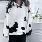 Milk Cow Print Hoodie Off-white - One Size