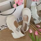 Platform Faux Leather Mary Jane Shoes