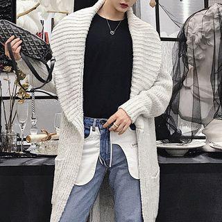 Lapel Knit Long Coat