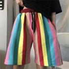 Rainbow Striped Shorts