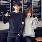 Couple Matching Letter Embroidered Pullover