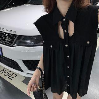 Cutout Sleeveless Blouse