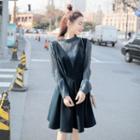 Set: Lace Ruffled Blouse + Jumper Dress