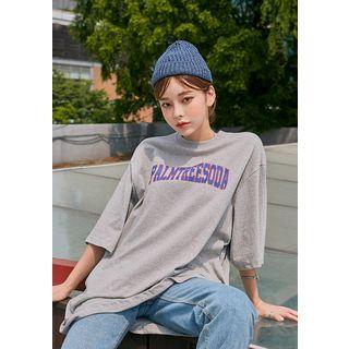Palmtree And Soda Lettered Oversized T-shirt Vol.26