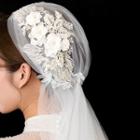 Wedding Floral Veil White - 80 To 100cm