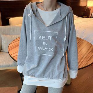 Mock Two-piece Ripped Hoodie / Leggings