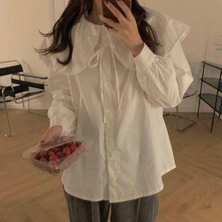 Doll-collar Blouse White - One Size