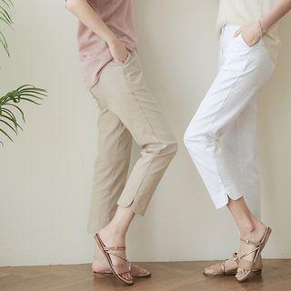 Slit-side Baggy Pants In 2 Lengths