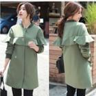 Ruffle Trim Long Coat