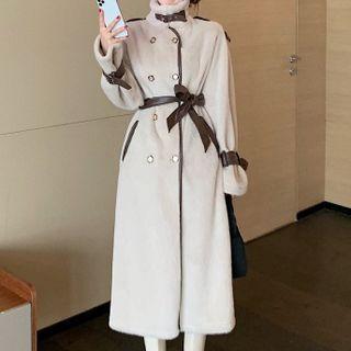 Buckled Double-breasted Midi Coat White - One Size