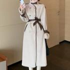 Buckled Double-breasted Midi Coat White - One Size