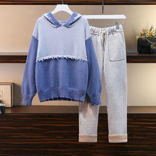 Hooded Sweater / Straight-cut Pants / Set