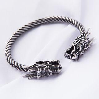 Stainless Steel Dragon Open Bangle 723 - 316 Steel - One Size