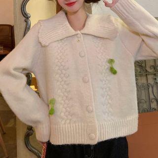 Collared Cherry Accent Cardigan