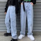 Number Print Straight-fit Jeans