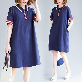Color Panel Medium Maxi T Shirt Dress